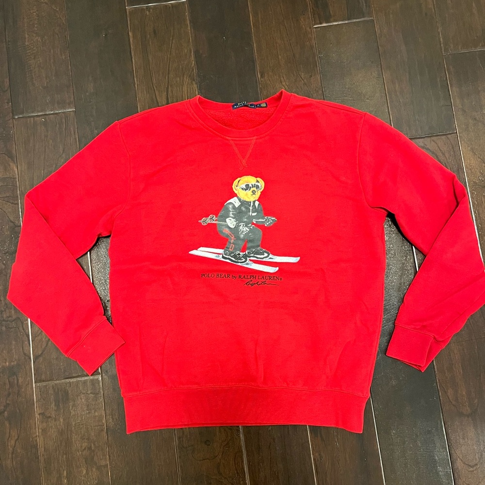Polo Ralph Lauren red RL 2000 ski bear sweatshirt, size m